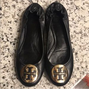Tory Burch Reva flats black leather Sz7